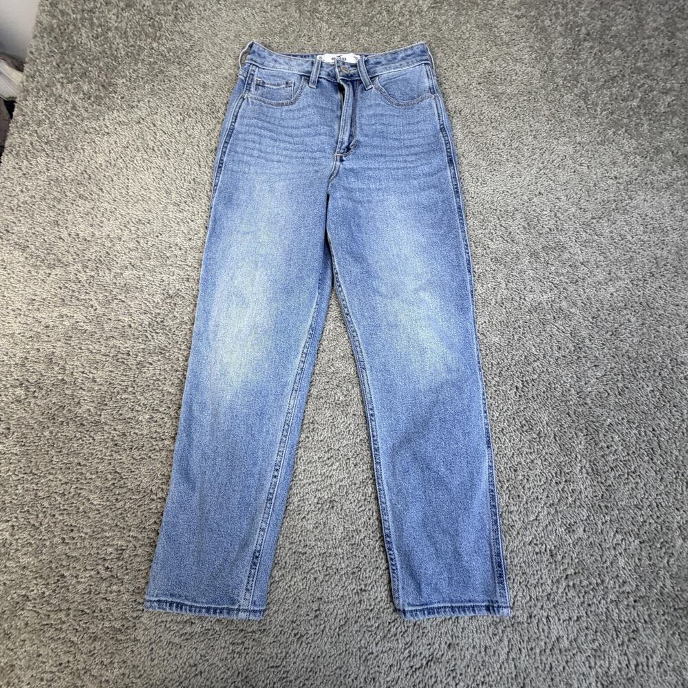 Hollister Jeans Womens 25 Blue Light Wash Mom High Rise Relaxed Denim 25x24.5